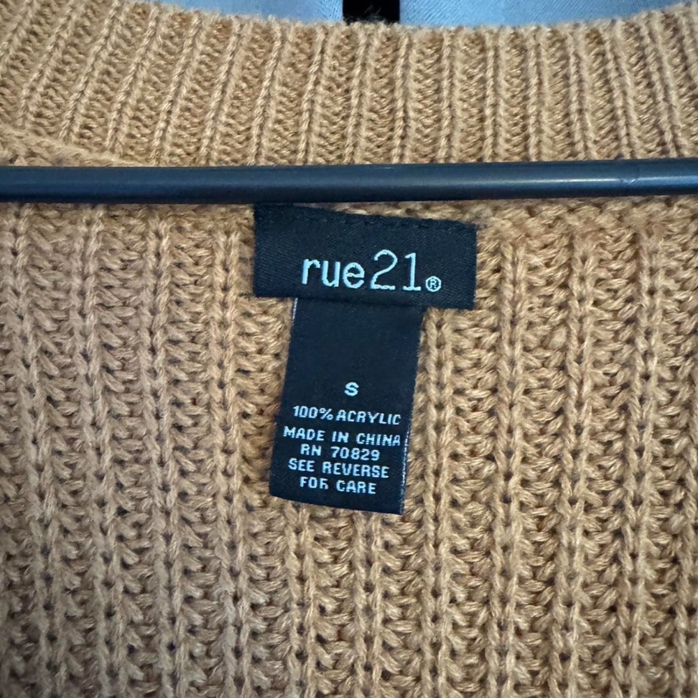 Rue21 Tan Knit Button-Up Sweater - Picture 2 of 3